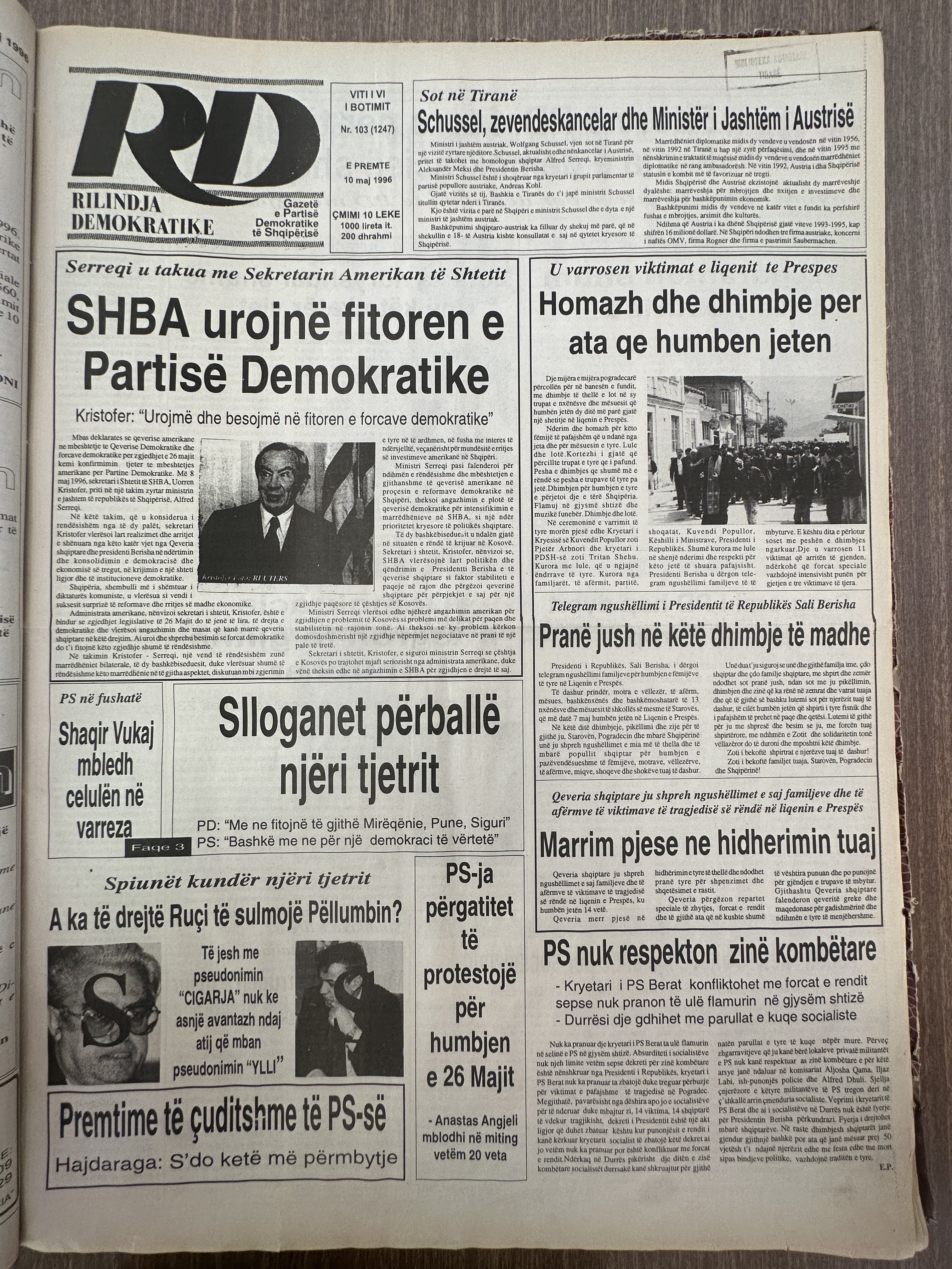 Rilindja Demokratike 1996-05-10